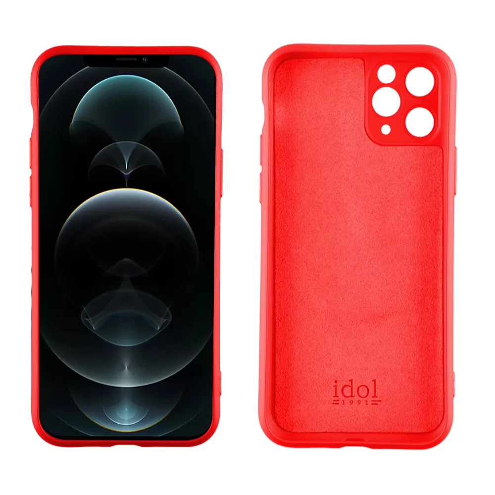 IDOL 1991 VELVET TPU ΘΗΚΗ IPHONE 12 PRO MAX 6.7in 4 SIDE FULL CAMERA PROTECTION RED