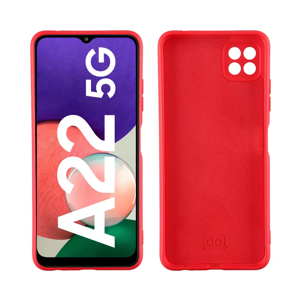 IDOL 1991 VELVET TPU ΘΗΚΗ SAMSUNG A22 5G A226 6.6in 4 SIDE FULL CAMERA PROTECTION RED