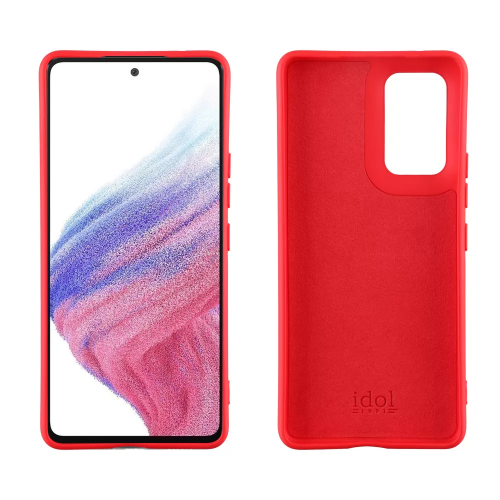 IDOL 1991 VELVET TPU ΘΗΚΗ SAMSUNG A53 5G A536 6.5in 4 SIDE CAMERA GUARD PROTECTION RED