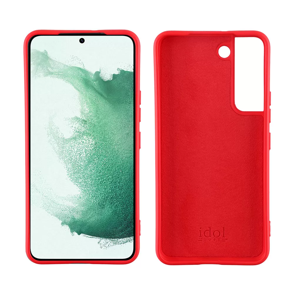 IDOL 1991 VELVET TPU ΘΗΚΗ SAMSUNG S22 PLUS 5G S906 6.6in 4 SIDE CAMERA GUARD PROTECTION RED