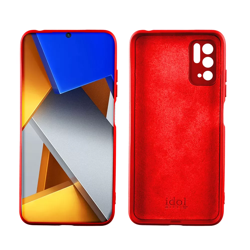 IDOL 1991 VELVET TPU ΘΗΚΗ XIAOMI POCO M3 PRO 4G/POCO M3 PRO 5G 6.5in 4 SIDE FULL CAMERA PROTECTION RED