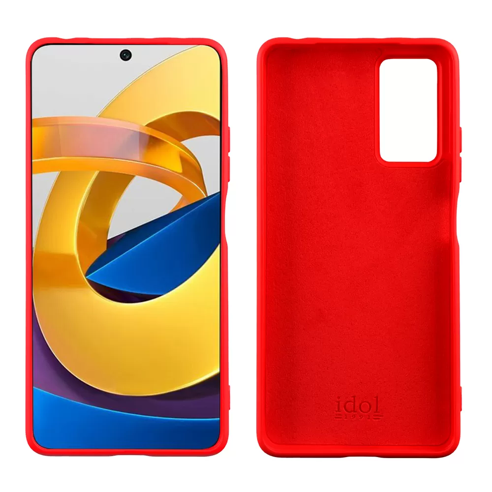 IDOL 1991 VELVET TPU ΘΗΚΗ XIAOMI POCO M4 PRO 5G/REDMI NOTE 11T 5G 6.6in 4 SIDE CAMERA GUARD PROTECTION RED