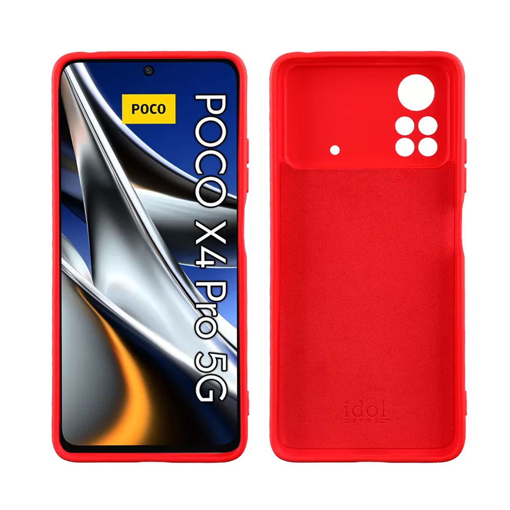 IDOL 1991 VELVET TPU ΘΗΚΗ XIAOMI POCO X4 PRO 5G 6.67in 4 SIDE FULL CAMERA PROTECTION RED