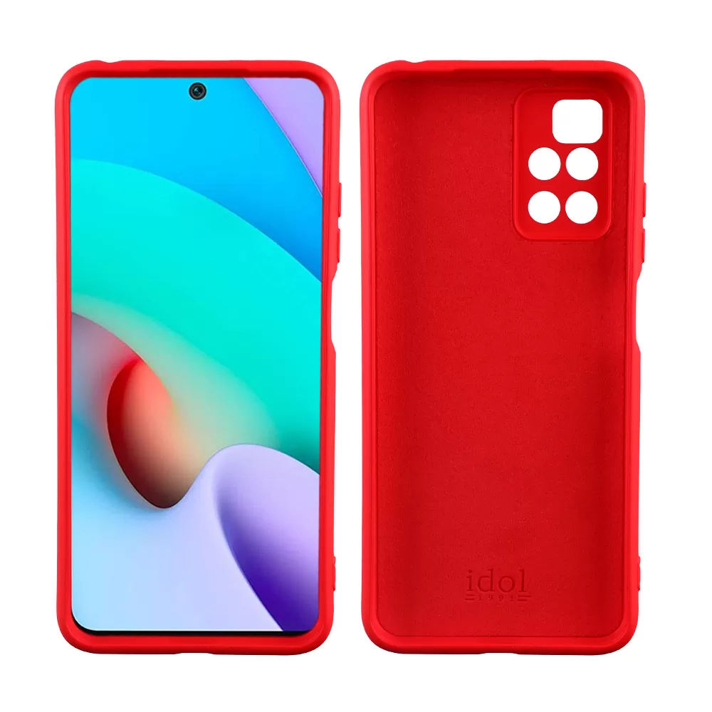 IDOL 1991 VELVET TPU ΘΗΚΗ XIAOMI REDMI 10/REDMI 10 2022 6.5in 4 SIDE FULL CAMERA PROTECTION RED
