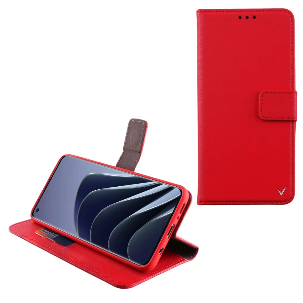 VOLTE-TEL ALLURE ΘΗΚΗ ONEPLUS 10 PRO 6.7in  MAGNET BOOK STAND CLIP FULL CAMERA PROTECTION RED
