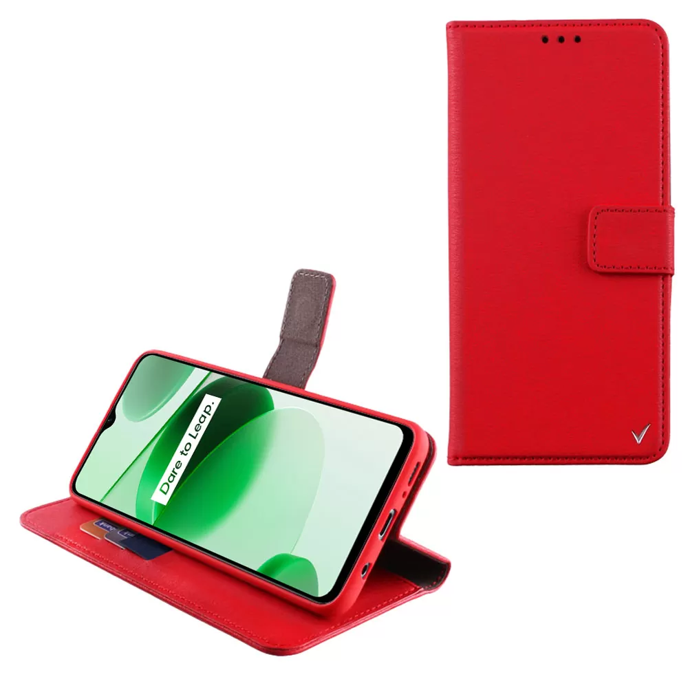 VOLTE-TEL ALLURE ΘΗΚΗ REALME C35 6.6in  MAGNET BOOK STAND CLIP RED