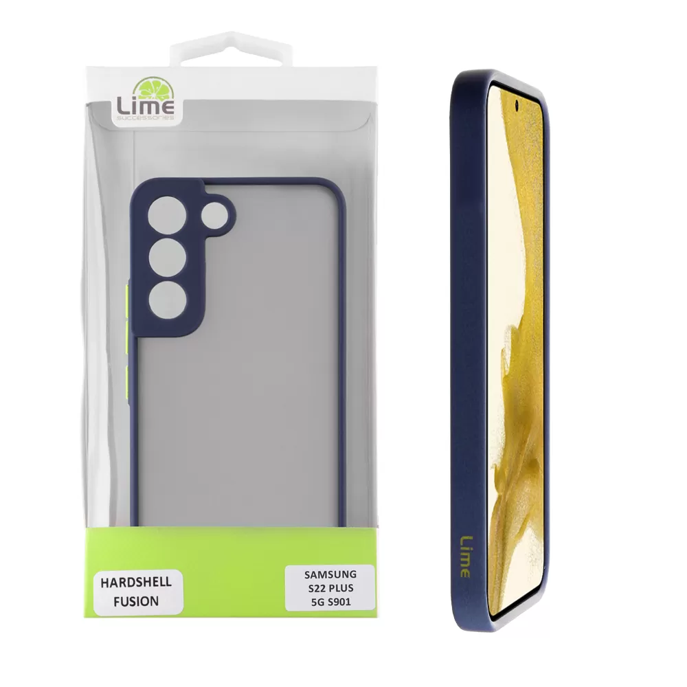 LIME HARDSHELL FUSION ΘΗΚΗ SAMSUNG S22 PLUS 5G S906 6.6in  FULL CAMERA PROTECTION BLUE WITH YELLOW KEYS