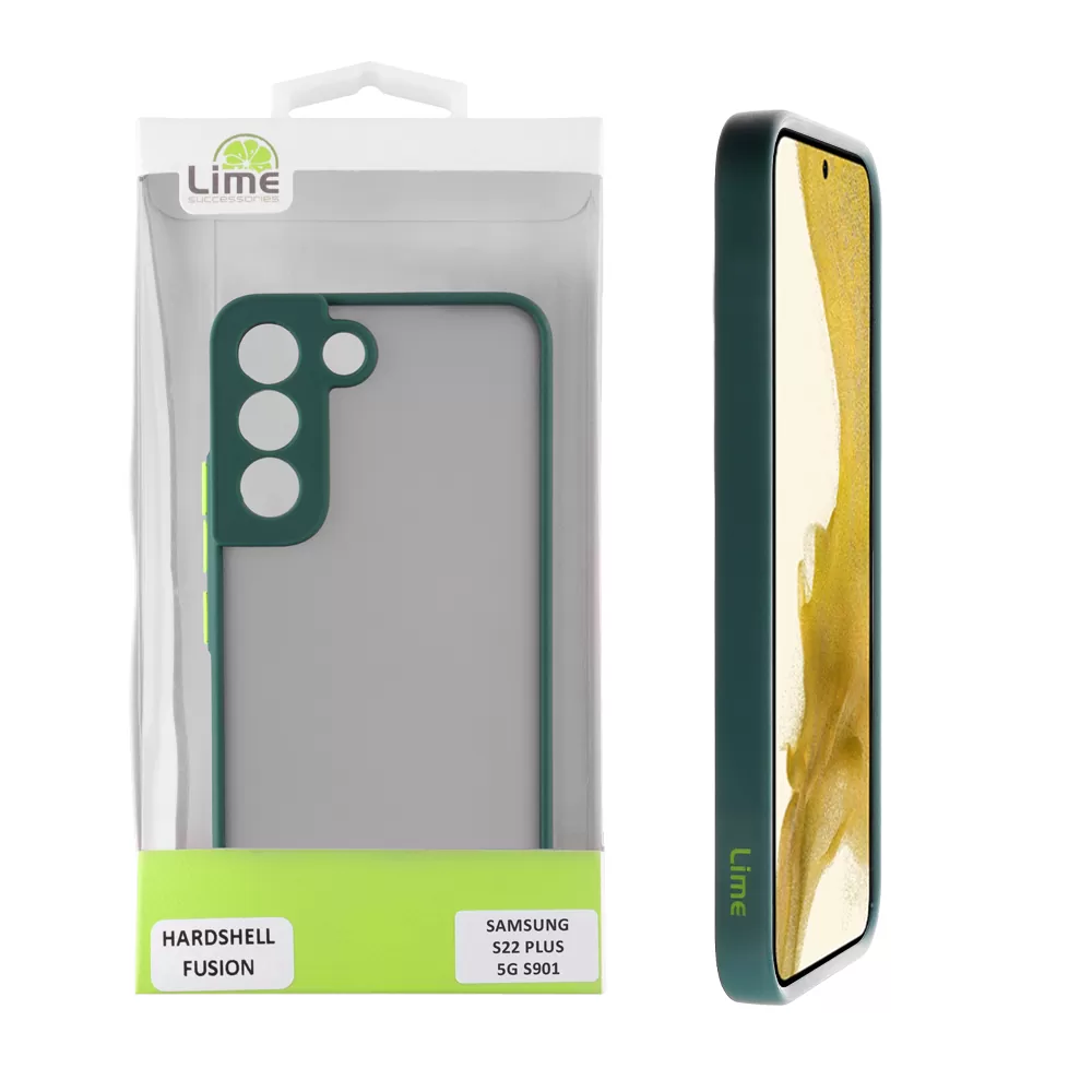 LIME HARDSHELL FUSION ΘΗΚΗ SAMSUNG S22 PLUS 5G S906 6.6in  FULL CAMERA PROTECTION GREEN WITH YELLOW KEYS