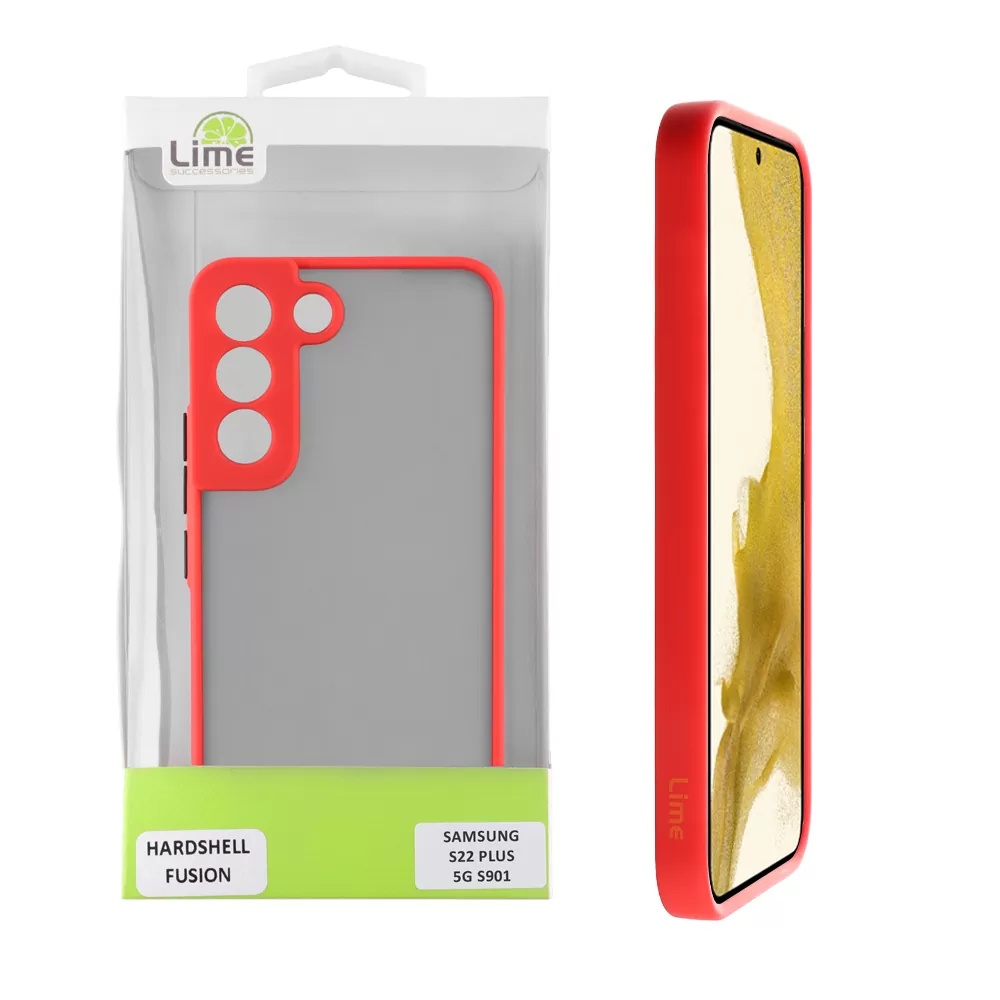 LIME HARDSHELL FUSION ΘΗΚΗ SAMSUNG S22 PLUS 5G S906 6.6in  FULL CAMERA PROTECTION RED WITH BLACK KEYS