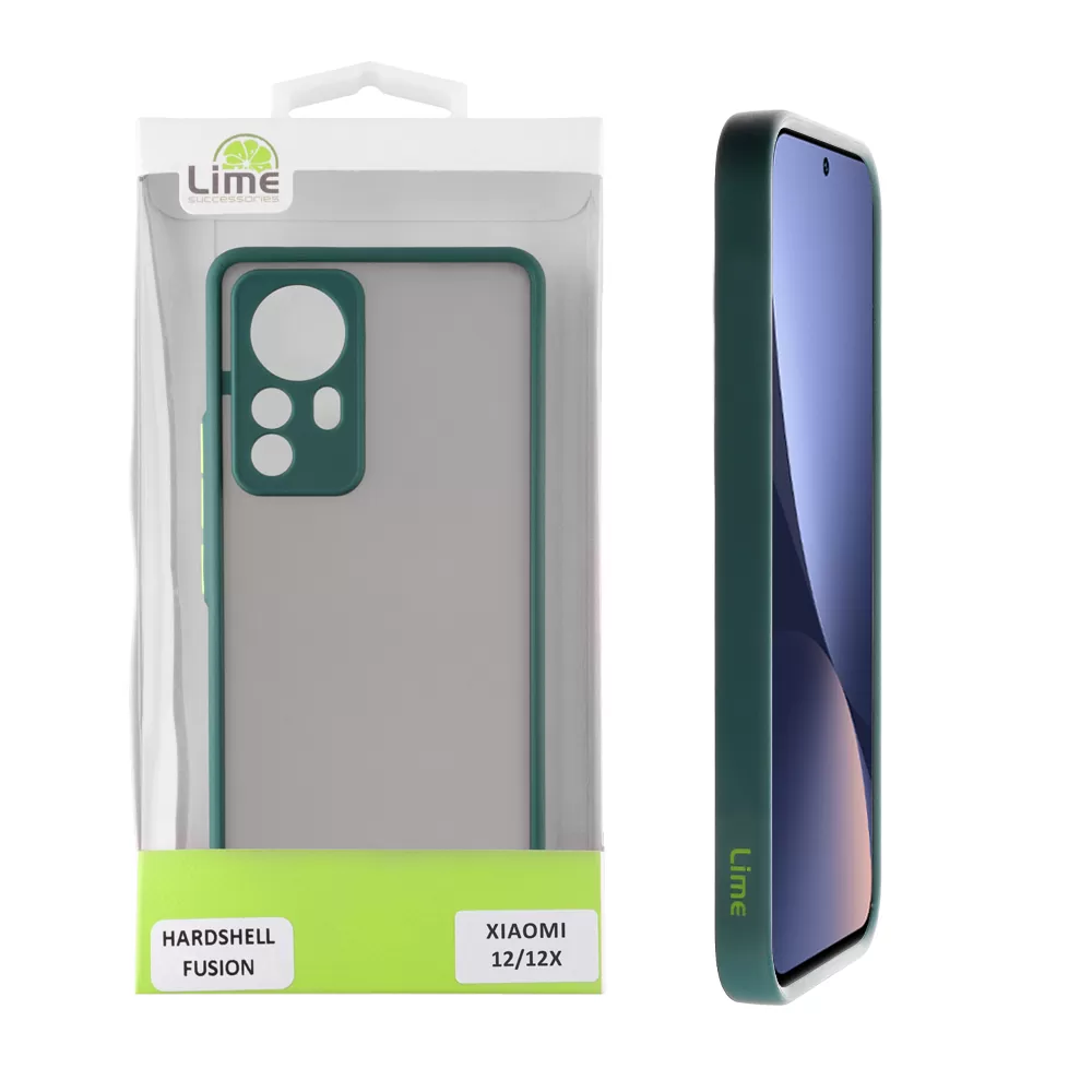 LIME HARDSHELL FUSION ΘΗΚΗ XIAOMI 12/12X 6.28in  FULL CAMERA PROTECTION GREEN WITH YELLOW KEYS