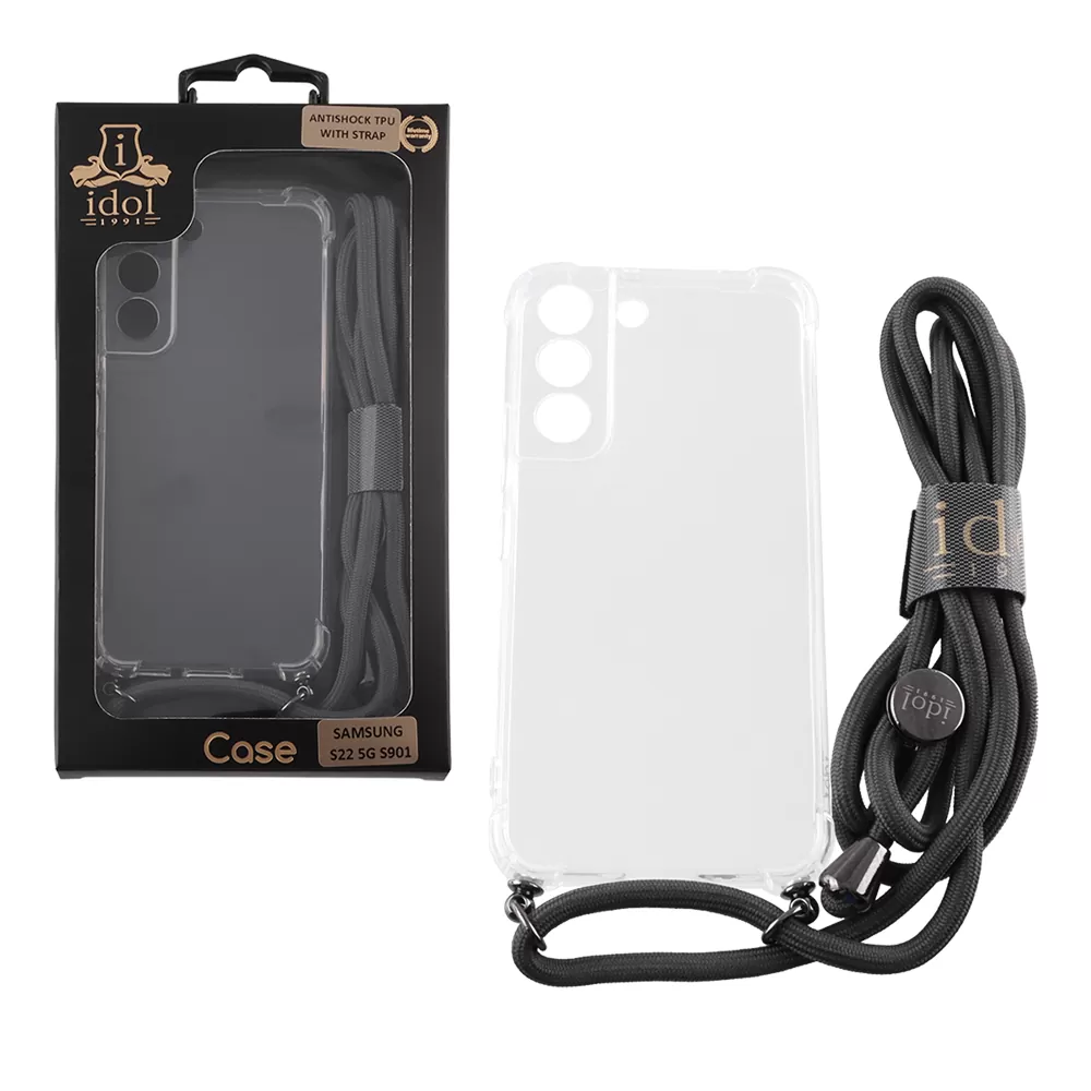 IDOL 1991 ANTISHOCK AIR TPU ΘΗΚΗ SAMSUNG S22 5G S901 6.1in  WITH STRAP FULL CAMERA PROTECTION ΔΙΑΦΑΝΗ