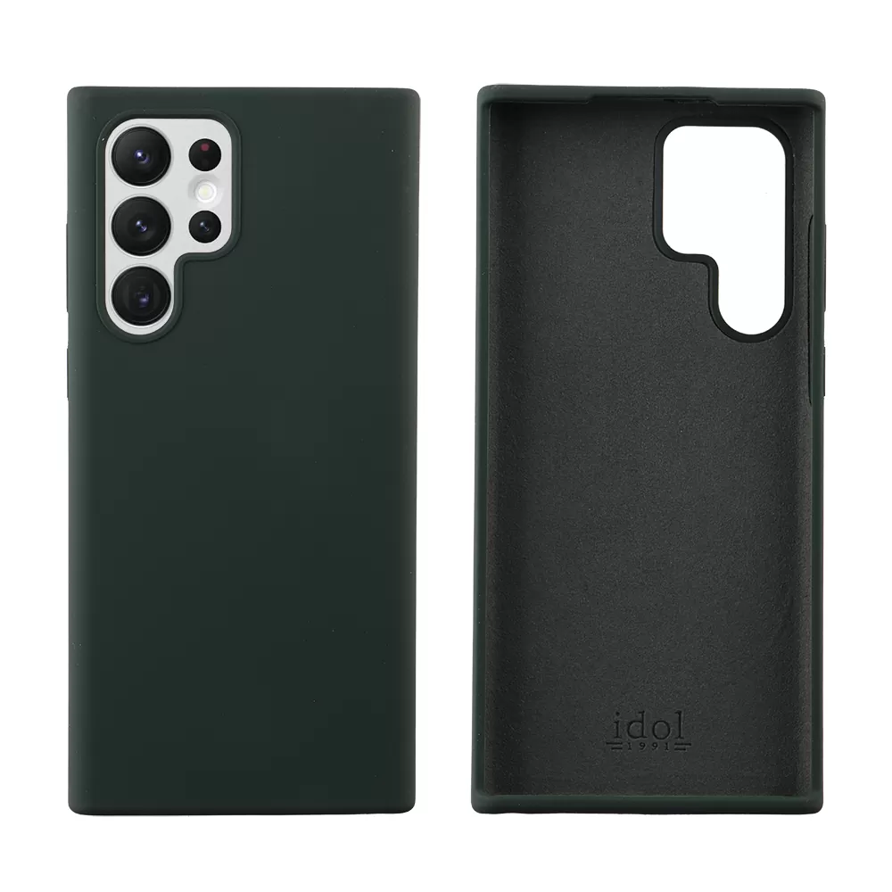 IDOL 1991 VELVET ELITE TPU ΘΗΚΗ SAMSUNG S22 ULTRA 5G S908 6.8in  4 SIDE CAMERA GUARD DARK GREEN