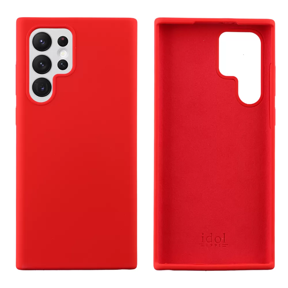 IDOL 1991 VELVET ELITE TPU ΘΗΚΗ SAMSUNG S22 ULTRA 5G S908 6.8in  4 SIDE CAMERA GUARD RED