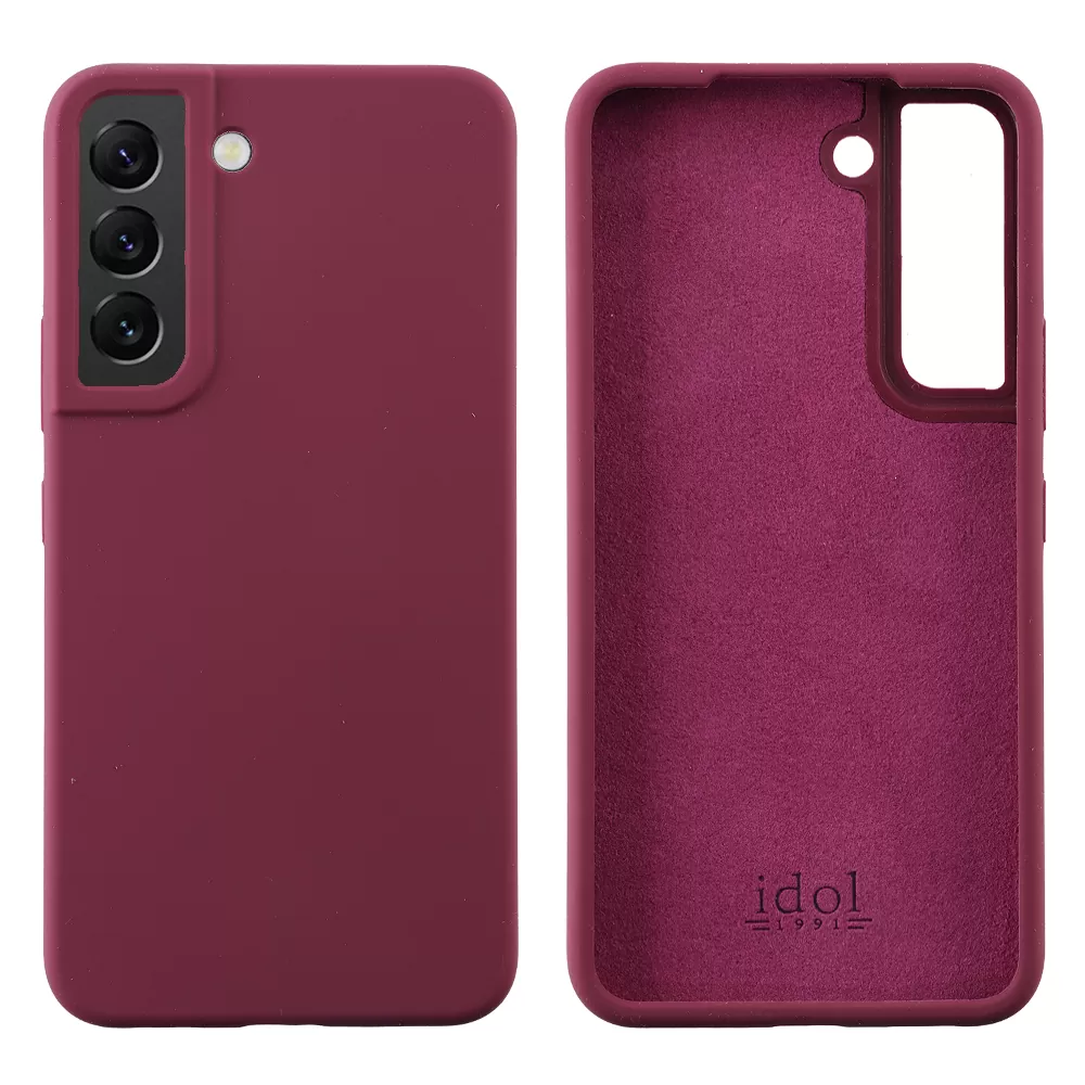 IDOL 1991 VELVET ELITE TPU ΘΗΚΗ SAMSUNG S22 PLUS 5G S906 6.6in  4 SIDE CAMERA GUARD BURGUNDY