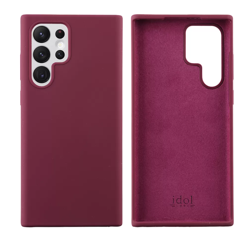 IDOL 1991 VELVET ELITE TPU ΘΗΚΗ SAMSUNG S22 ULTRA 5G S908 6.8in  4 SIDE CAMERA GUARD BURGUNDY