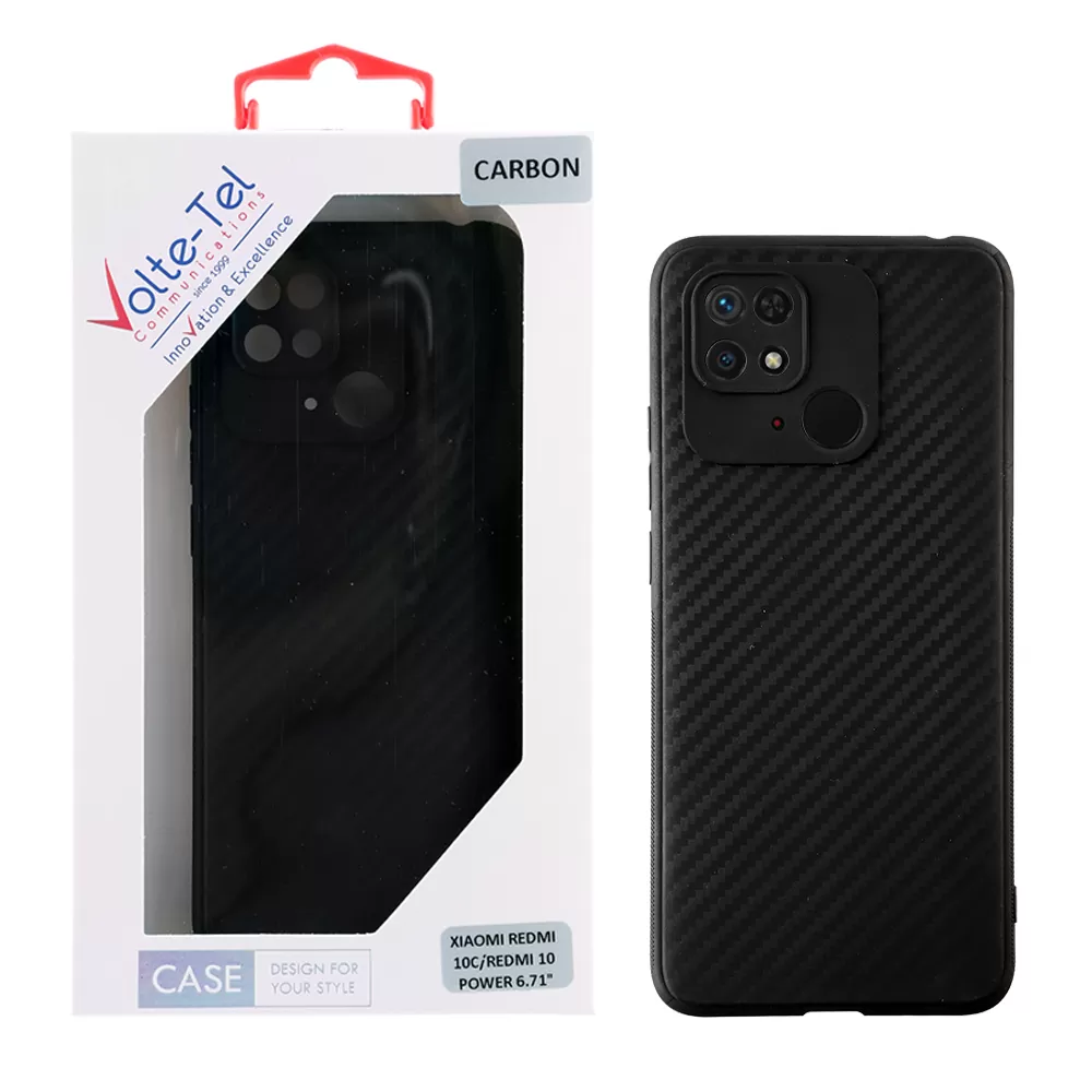 VOLTE-TEL CARBON ΘΗΚΗ XIAOMI REDMI 10C/REDMI 10 POWER 6.71in  CAMERA PROTECTIVE BLACK