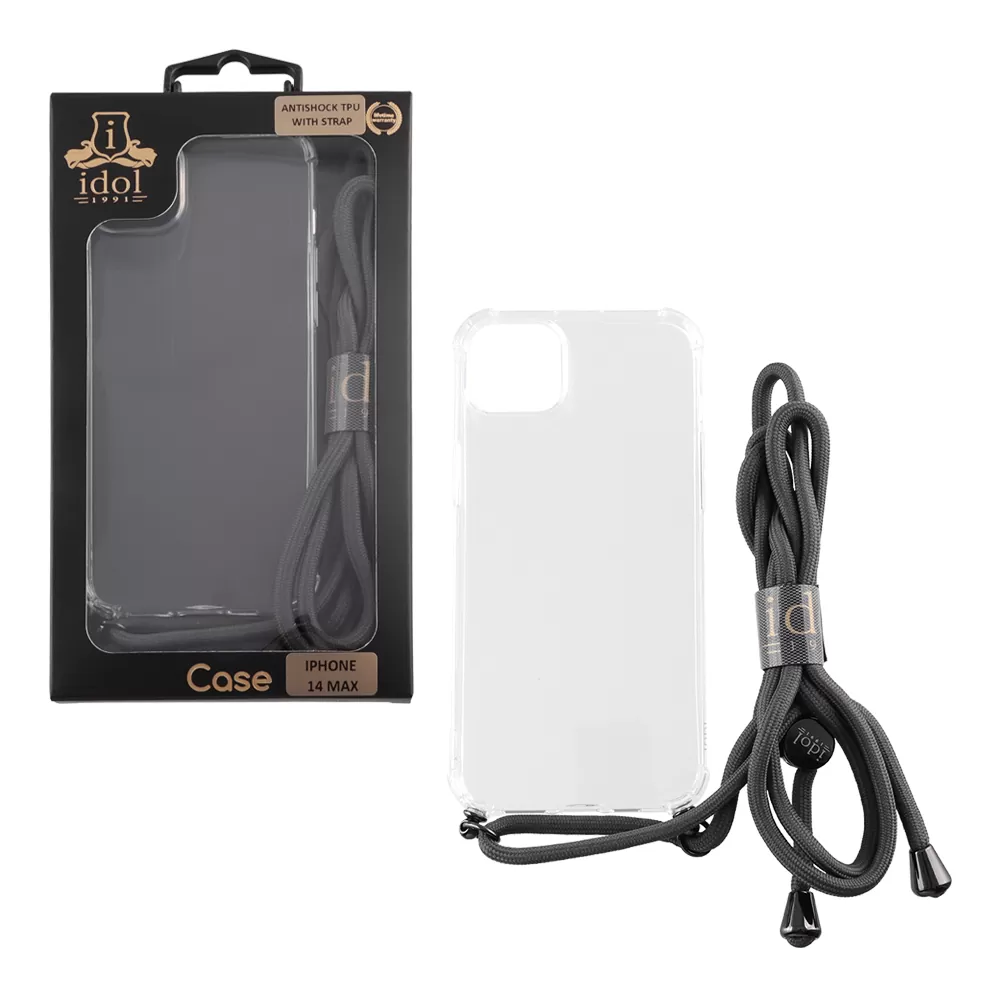 IDOL 1991 ANTISHOCK AIR TPU ΘΗΚΗ IPHONE 14 PLUS 6.7in  WITH STRAP CAMERA GUARD ΔΙΑΦΑΝΗ