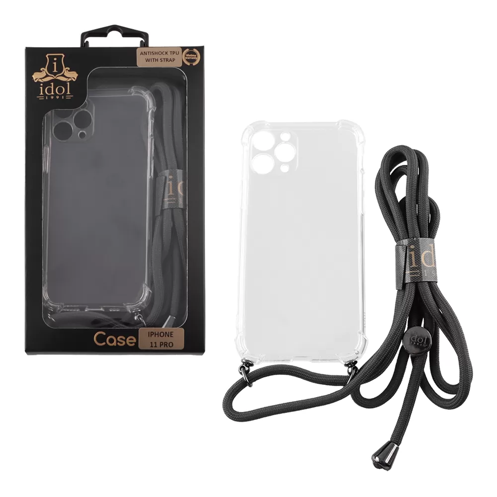 IDOL 1991 ANTISHOCK AIR TPU ΘΗΚΗ IPHONE 11 PRO 5.8in  WITH STRAP FULL CAMERA PROTECTION ΔΙΑΦΑΝΗ