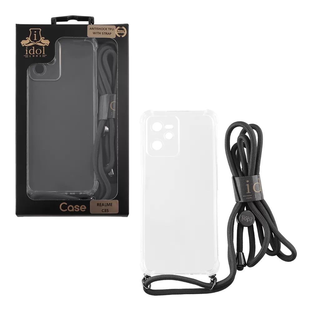 IDOL 1991 ANTISHOCK AIR TPU ΘΗΚΗ REALME C35 6.6in  WITH STRAP FULL CAMERA PROTECTION ΔΙΑΦΑΝΗ