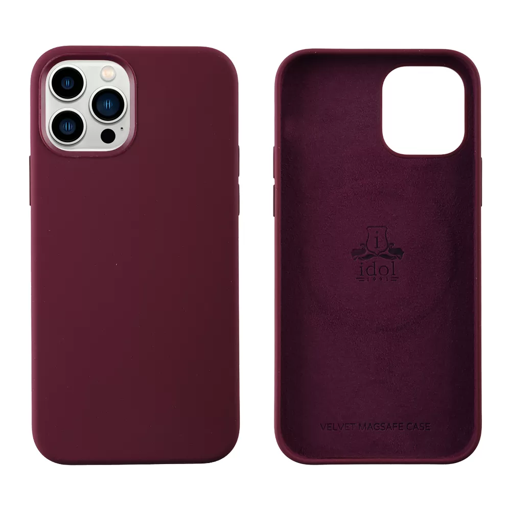 IDOL 1991 VELVET MAGSAFE TPU ΘΗΚΗ IPHONE 12 PRO / IPHONE 12 6.1in CAMERA GUARD BURGUNDY
