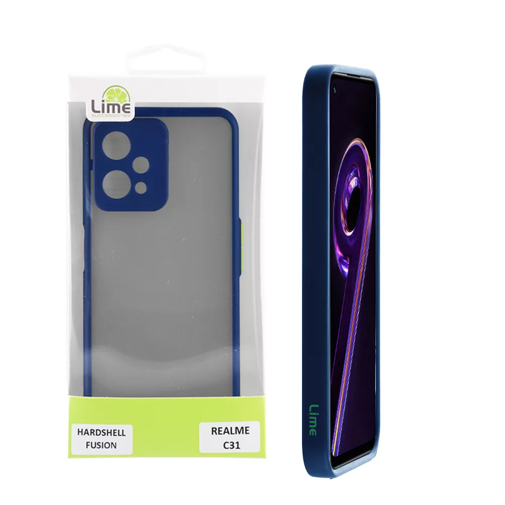 LIME HARDSHELL FUSION ΘΗΚΗ REALME 9 5G/9 PRO 5G 6.6in  FULL CAMERA PROTECTION BLUE WITH YELLOW KEYS