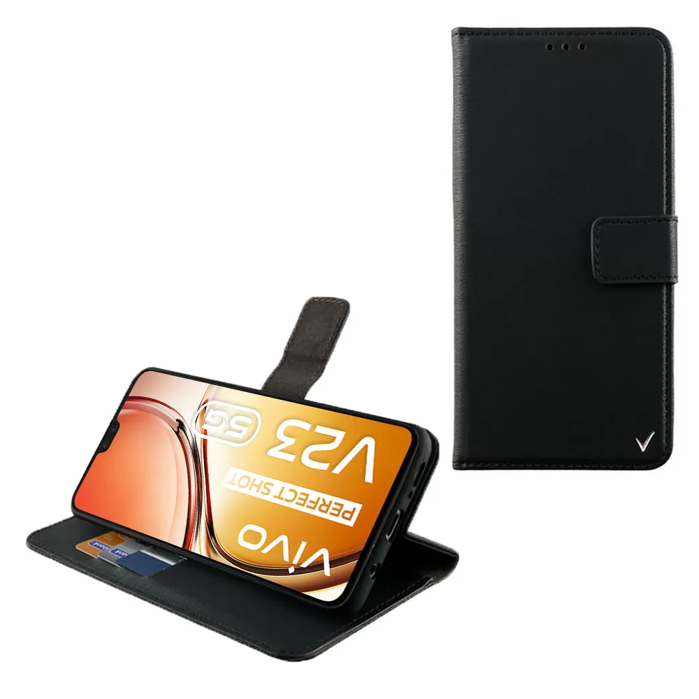 VOLTE-TEL ALLURE ΘΗΚΗ VIVO V23 5G 6.44in  MAGNET BOOK STAND CLIP BLACK