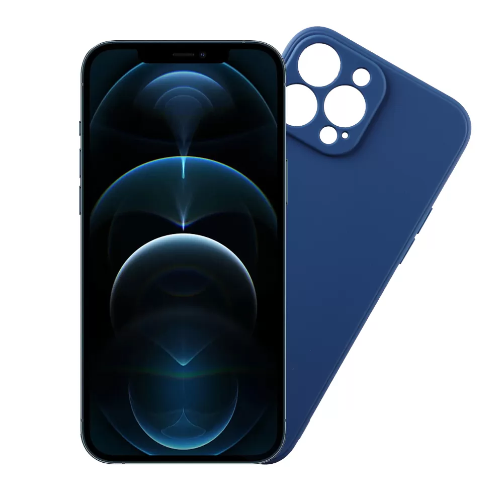 VOLTE-TEL SILICON TPU ΘΗΚΗ IPHONE 12 PRO MAX 6.7in  FULL CAMERA PROTECTION BLUE