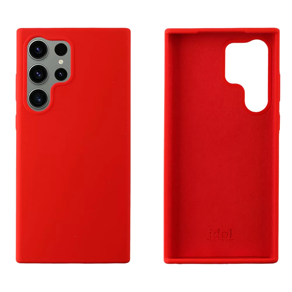 IDOL 1991 VELVET ELITE TPU ΘΗΚΗ SAMSUNG S23 ULTRA 5G S918 6.8in  4 SIDE CAMERA GUARD RED