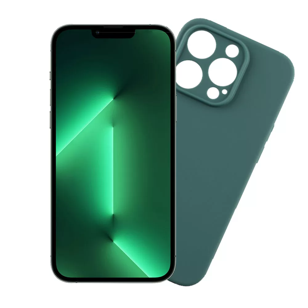 VOLTE-TEL SILICON TPU ΘΗΚΗ IPHONE 14 PRO MAX 6.7in  FULL CAMERA PROTECTION DARK GREEN