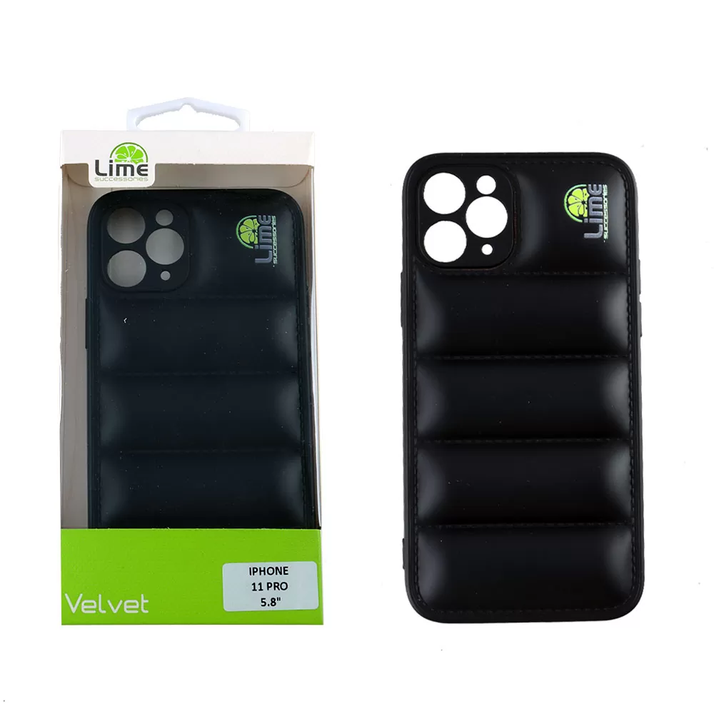 LIME BUMPY PUFFER ΘΗΚΗ IPHONE 11 PRO 5.8in  TPU FULL CAMERA PROTECTION BLACK
