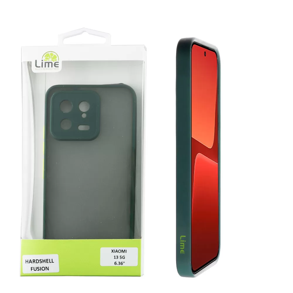 LIME HARDSHELL FUSION ΘΗΚΗ XIAOMI 13 5G 6.36in  FULL CAMERA PROTECTION GREEN WITH YELLOW KEYS