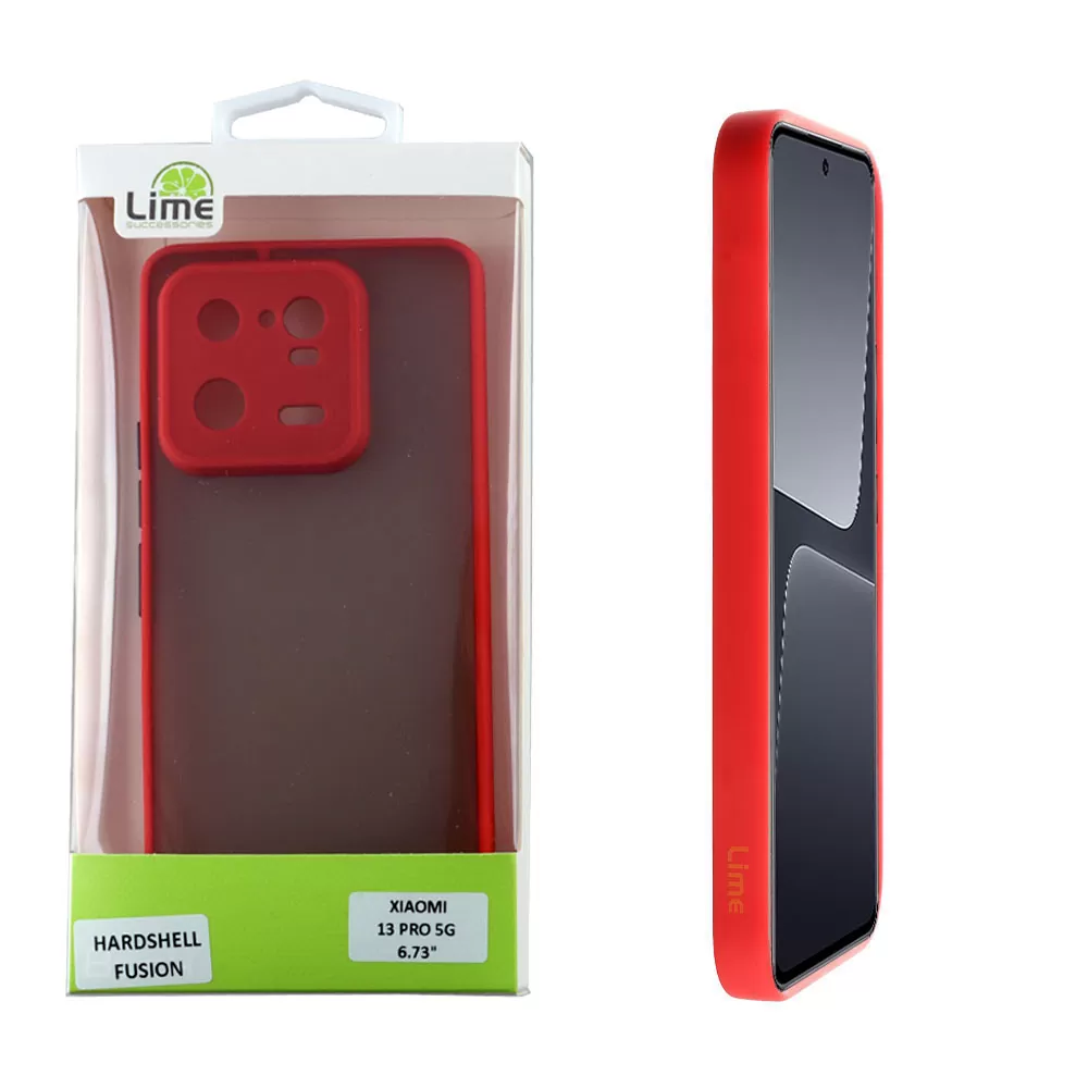 LIME HARDSHELL FUSION ΘΗΚΗ XIAOMI 13 PRO 5G 6.73in  FULL CAMERA PROTECTION RED WITH BLACK KEYS