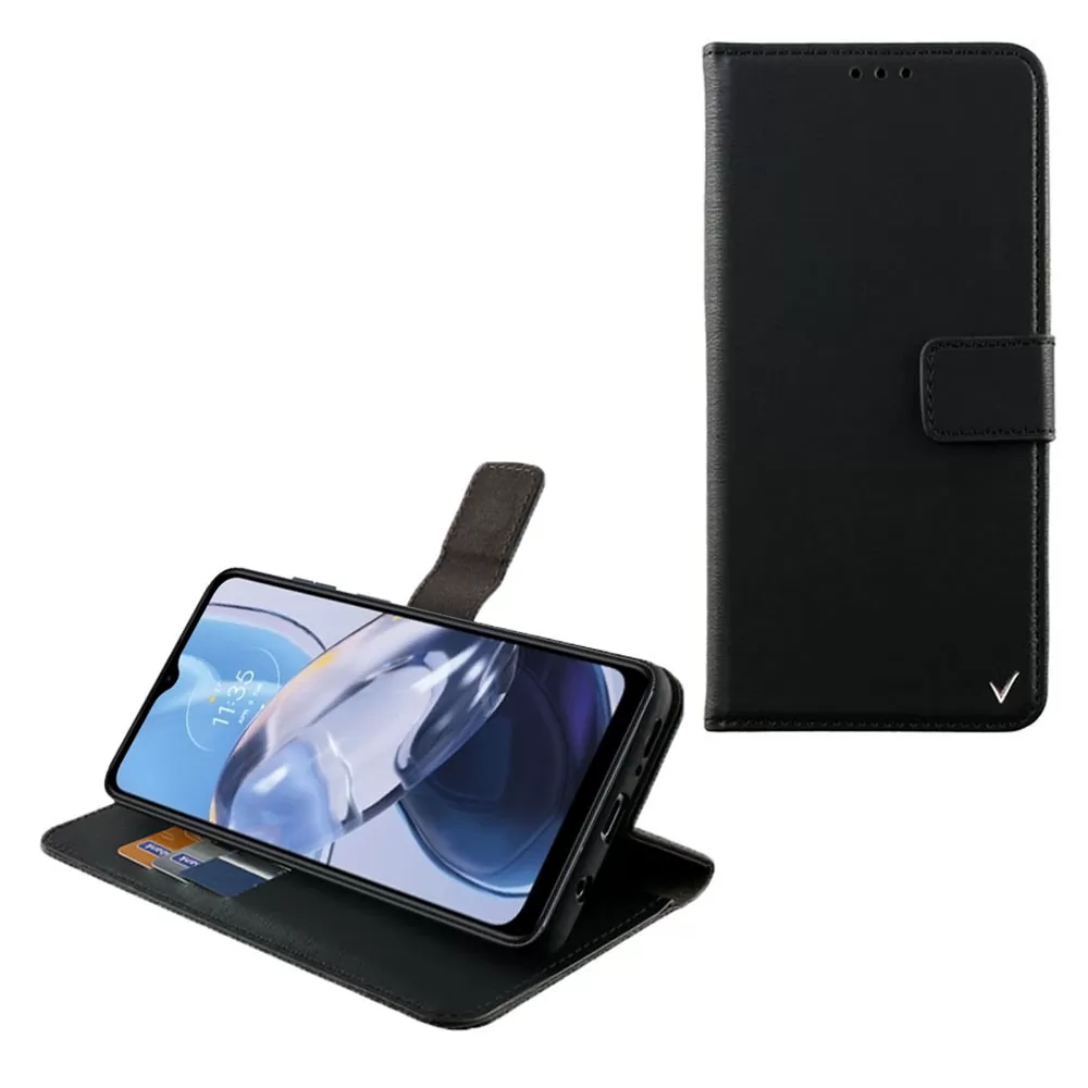 VOLTE-TEL ALLURE ΘΗΚΗ MOTOROLA MOTO E22 6.5in  MAGNET BOOK STAND CLIP BLACK