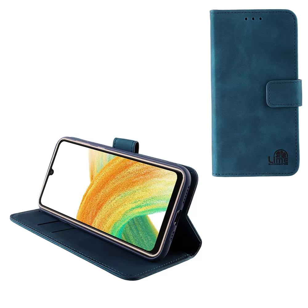 LIME ESSENTIAL ΘΗΚΗ SAMSUNG A33 5G A336 6.4in  MAGNET BOOK STAND CLIP DARK BLUE