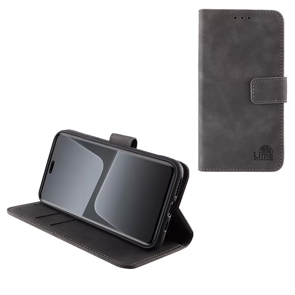 LIME ESSENTIAL ΘΗΚΗ XIAOMI 13 LITE 5G 6.55in  MAGNET BOOK STAND CLIP GREY