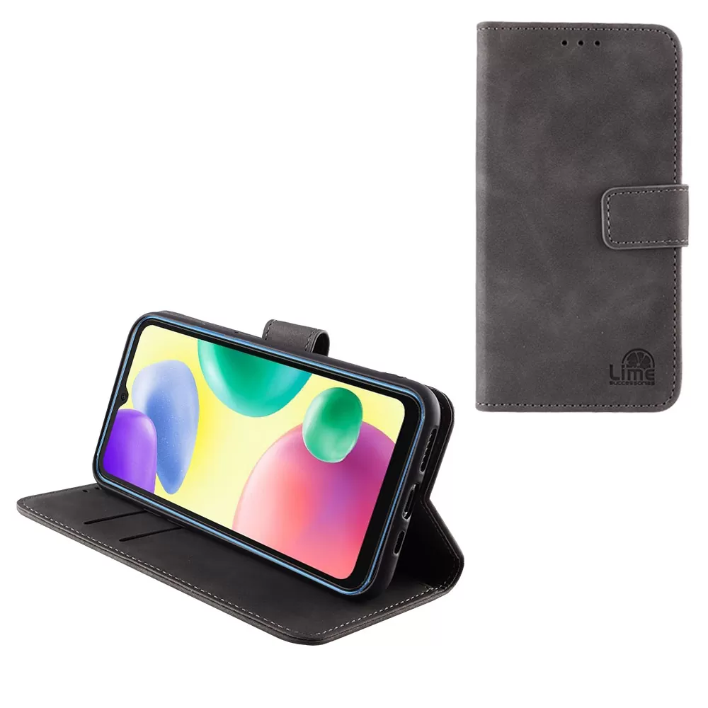 LIME ESSENTIAL ΘΗΚΗ XIAOMI REDMI 10A 6.53in  MAGNET BOOK STAND CLIP GREY