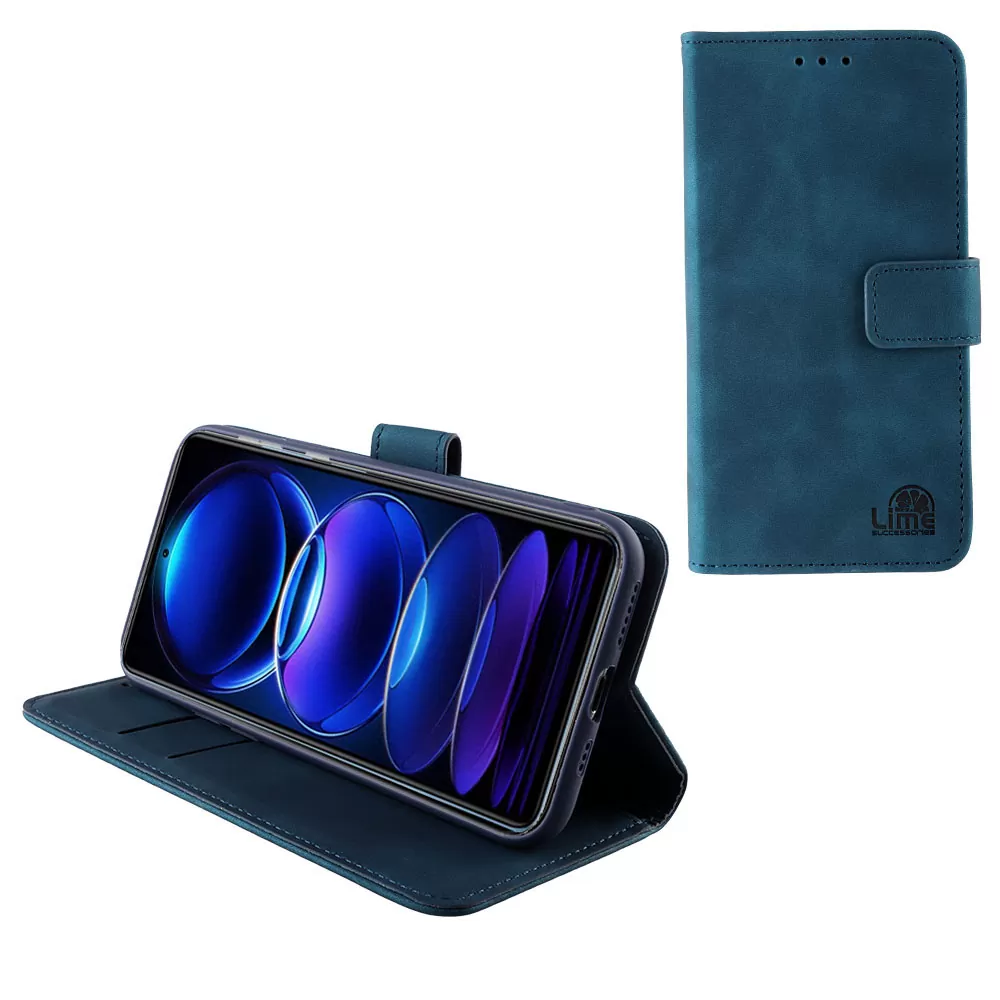LIME ESSENTIAL ΘΗΚΗ XIAOMI REDMI NOTE 12 PRO 5G 6.67in  MAGNET BOOK STAND CLIP DARK BLUE