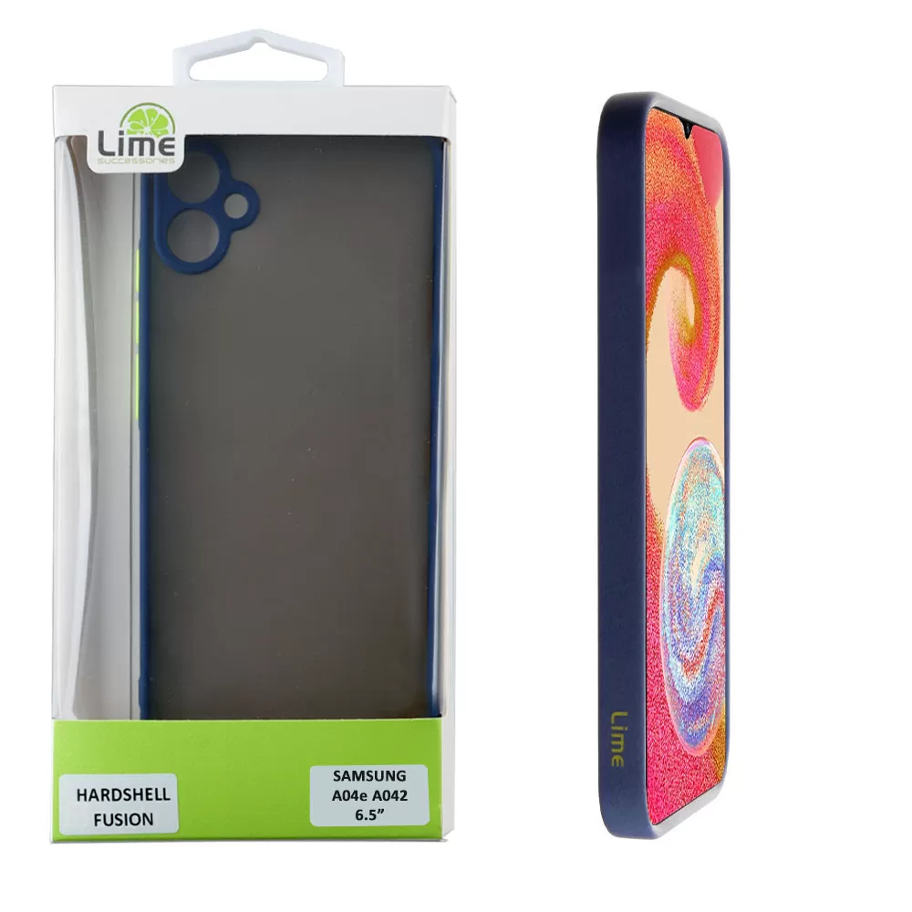LIME HARDSHELL FUSION ΘΗΚΗ SAMSUNG A04e A042 6.5in  FULL CAMERA PROTECTION BLUE WITH YELLOW KEYS