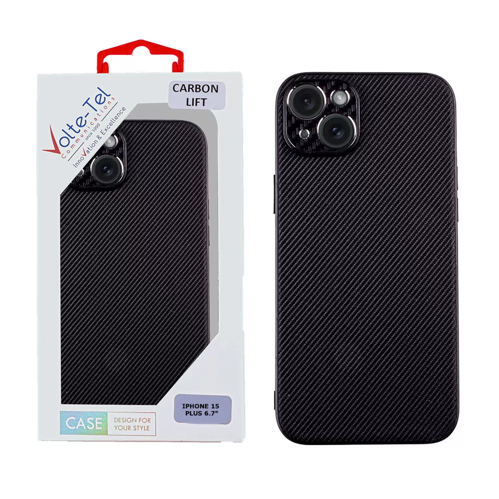 VOLTE-TEL CARBON LIFT ΘΗΚΗ IPHONE 15 PLUS 6.7in  FULL CAMERA PROTECTION BLACK