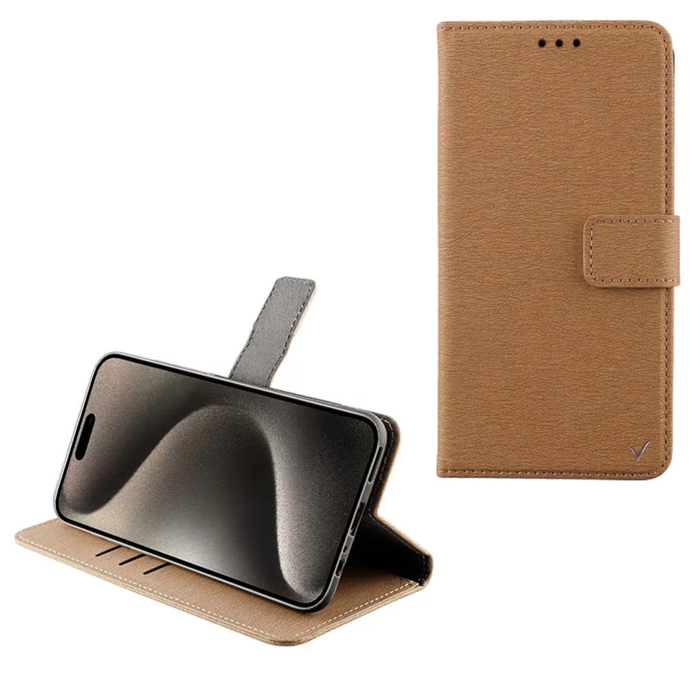 VOLTE-TEL ALLURE ΘΗΚΗ IPHONE 15 PRO MAX 6.7in  MAGNET BOOK STAND CLIP GOLD