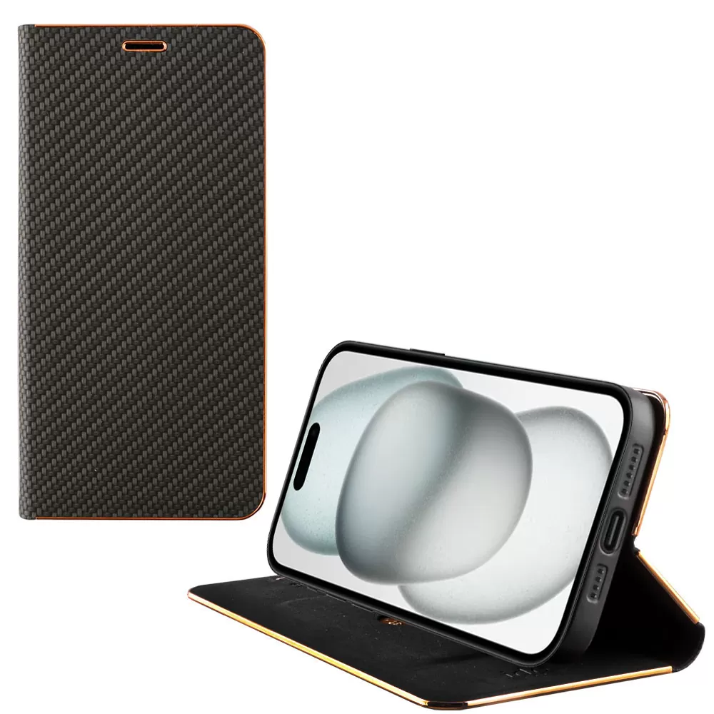IDOL 1991 ELITE PRO ΘΗΚΗ IPHONE 15 6.1in  ANTI-RFID BOOK STAND BLACK