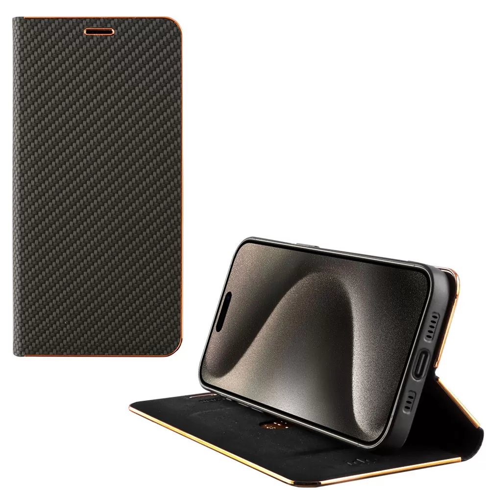 IDOL 1991 ELITE PRO ΘΗΚΗ IPHONE 15 PRO 6.1in  ANTI-RFID BOOK STAND BLACK