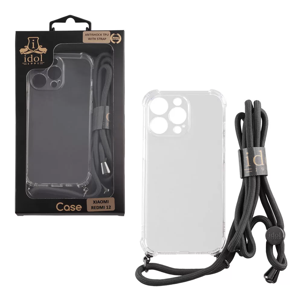 IDOL 1991 ANTISHOCK AIR TPU ΘΗΚΗ XIAOMI REDMI 12 4G/5G 6.79in  WITH STRAP FULL CAMERA PROTECTION ΔΙΑΦΑΝΗ