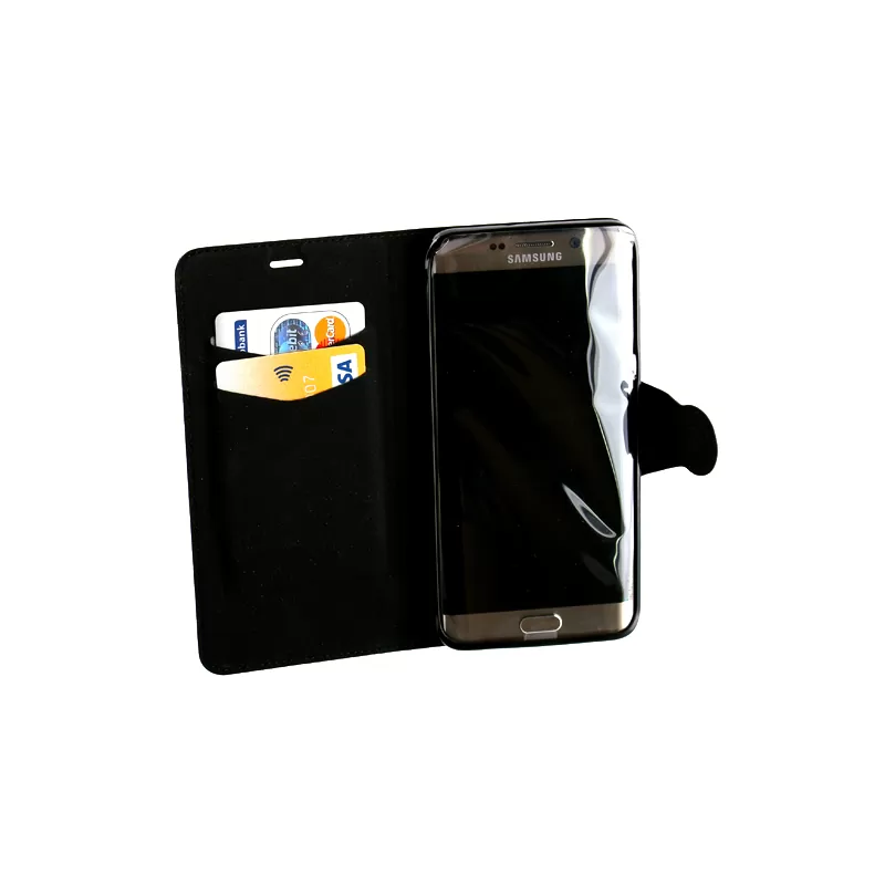 VOLTE-TEL ΘΗΚΗ SAMSUNG S6 EDGE G925 LINE LEATHER-TPU BOOK STAND BLACK - Image 3