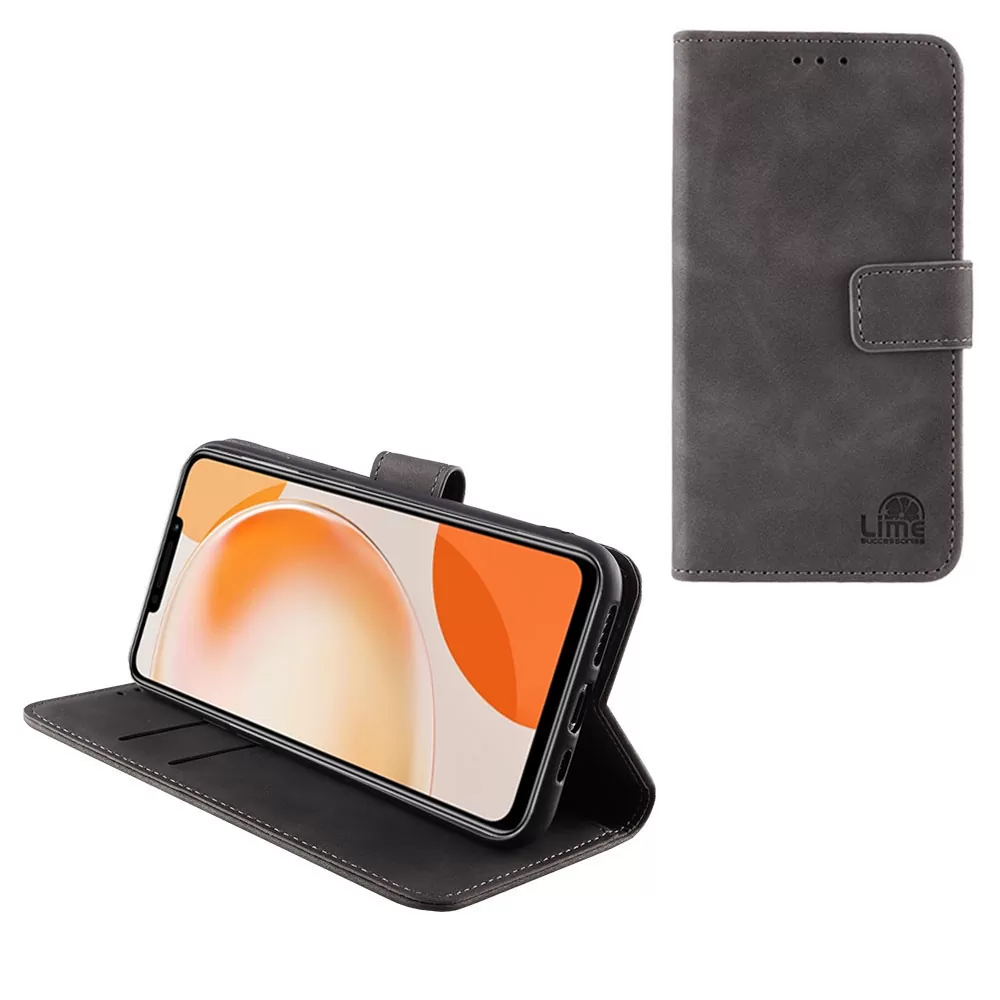 LIME ESSENTIAL ΘΗΚΗ HUAWEI NOVA Y91 6.95in  MAGNET BOOK STAND CLIP GREY