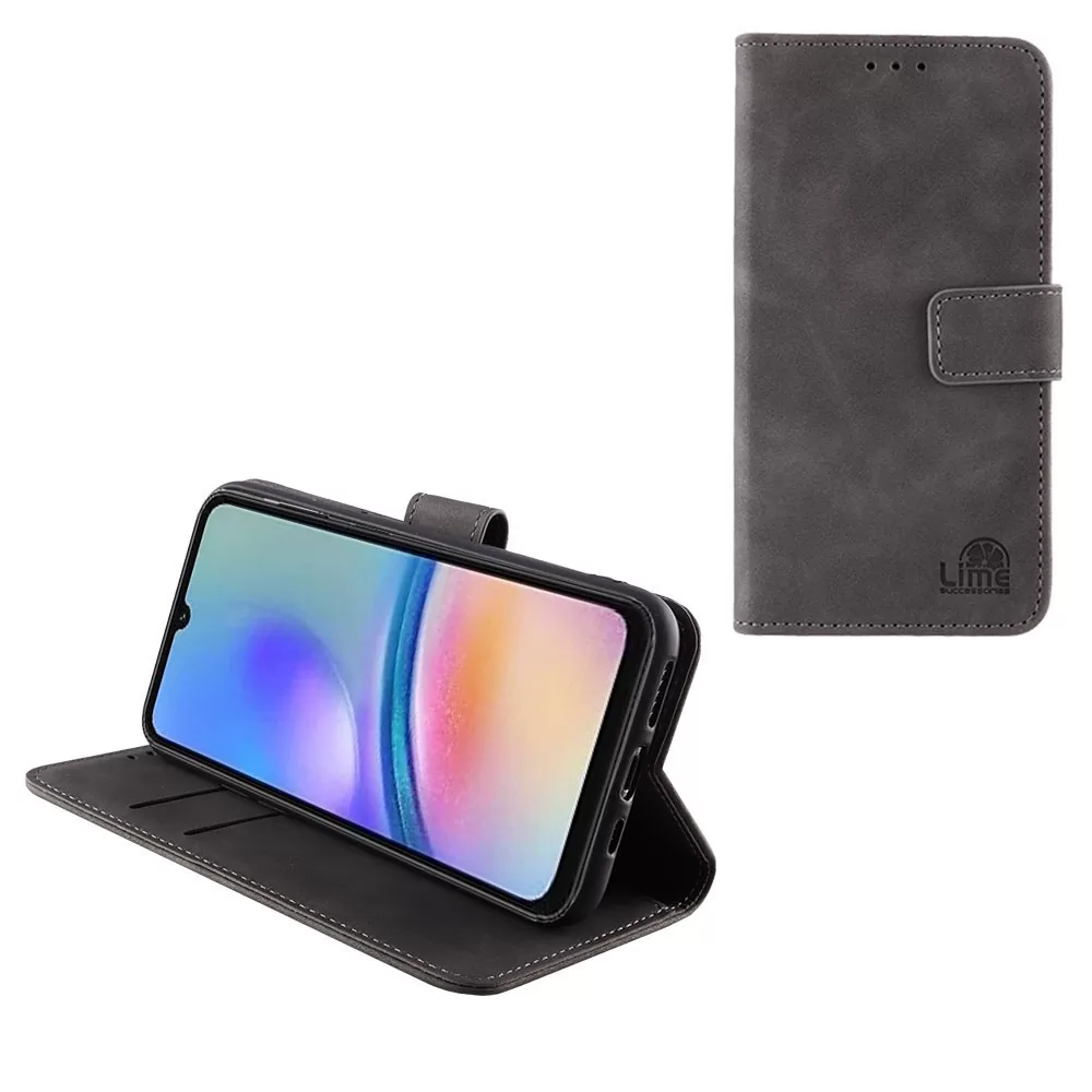 LIME ESSENTIAL ΘΗΚΗ SAMSUNG A05s 4G A057/F14 4G E145 6.7in  MAGNET BOOK STAND CLIP GREY