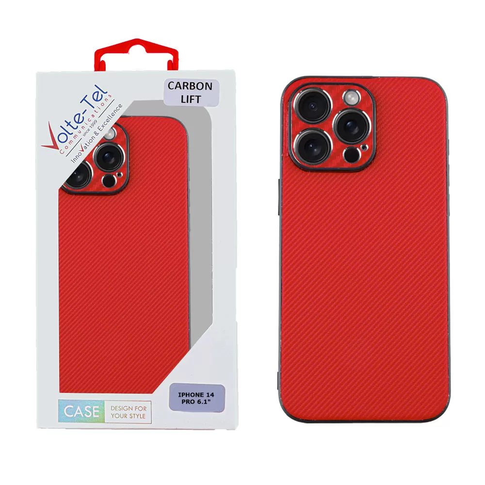 VOLTE-TEL CARBON LIFT ΘΗΚΗ IPHONE 14 PRO 6.1in  FULL CAMERA PROTECTION RED