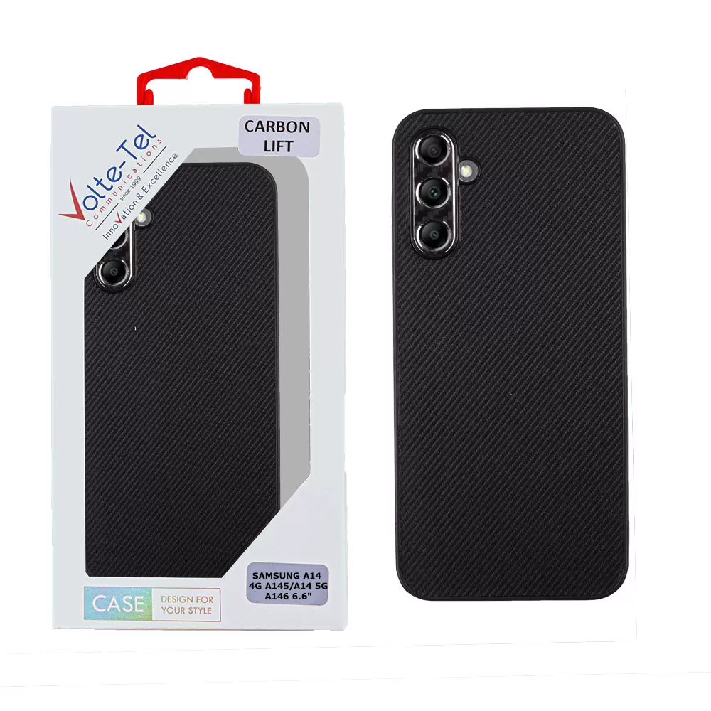 VOLTE-TEL CARBON LIFT ΘΗΚΗ SAMSUNG A14 4G A145/A14 5G A146 6.6in  FULL CAMERA PROTECTION BLACK
