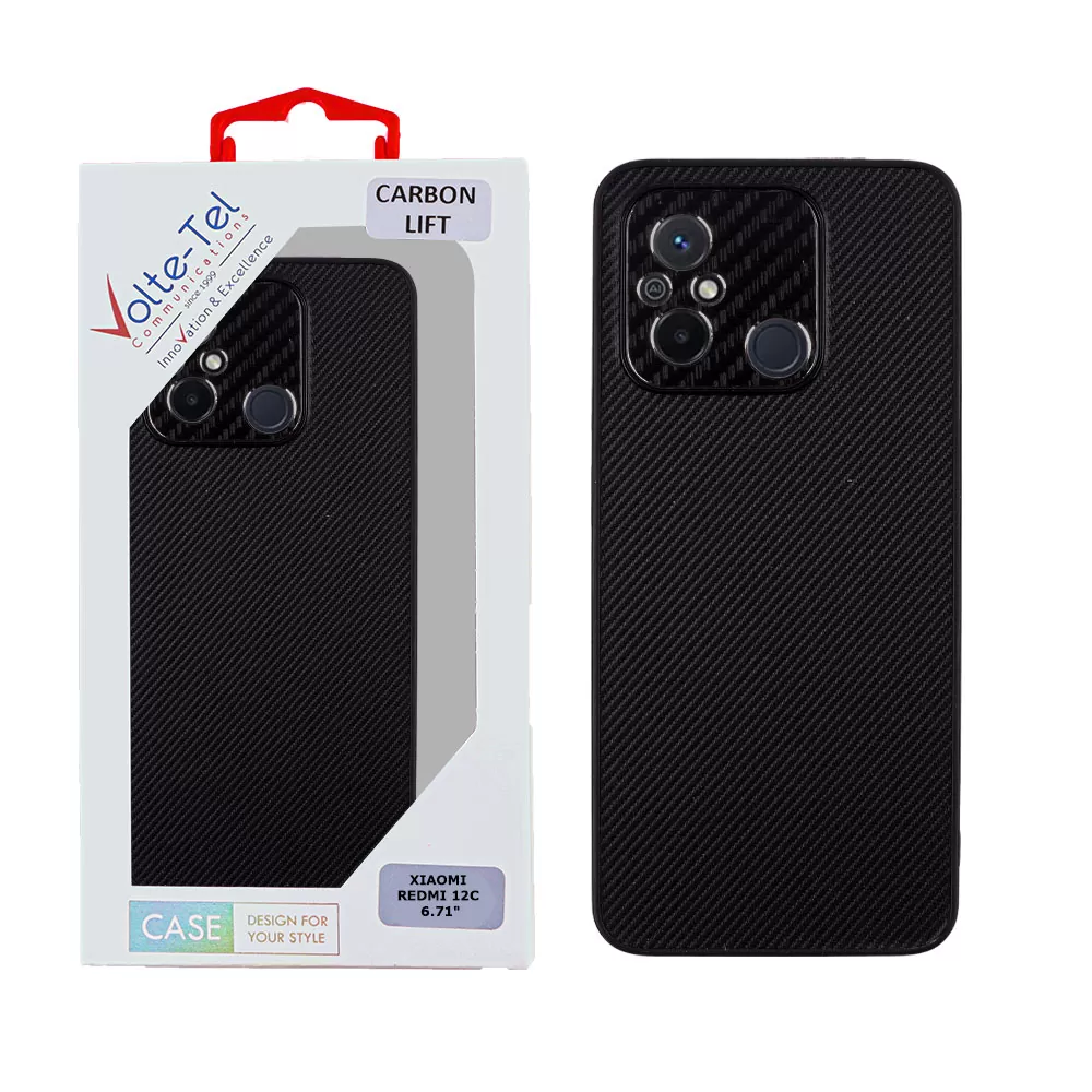 VOLTE-TEL CARBON LIFT ΘΗΚΗ XIAOMI REDMI 12C 6.71in  FULL CAMERA PROTECTION BLACK