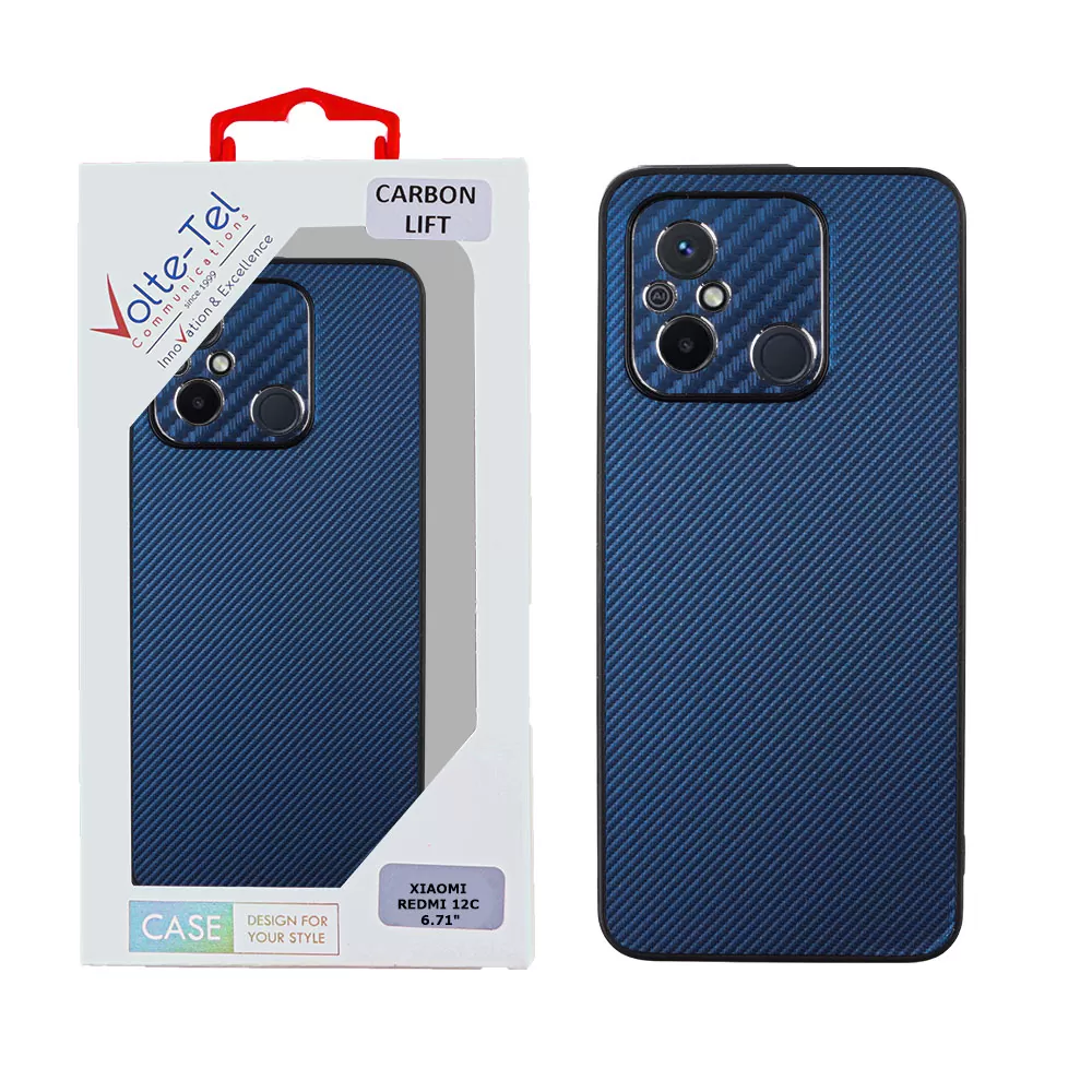 VOLTE-TEL CARBON LIFT ΘΗΚΗ XIAOMI REDMI 12C 6.71in  FULL CAMERA PROTECTION BLUE